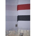 Red and midnight blue beach towel lined with sponge
