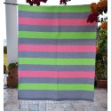 Fouta vert fluo et rose fluo doublée éponge - Fouta absorbante