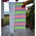 Fouta vert fluo et rose fluo doublée éponge - Fouta absorbante