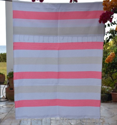 Pink and white beach towel hotsell