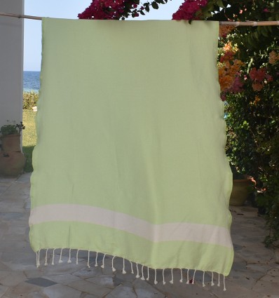 Fouta Diamant vert clair - FOUTA TUNISIA