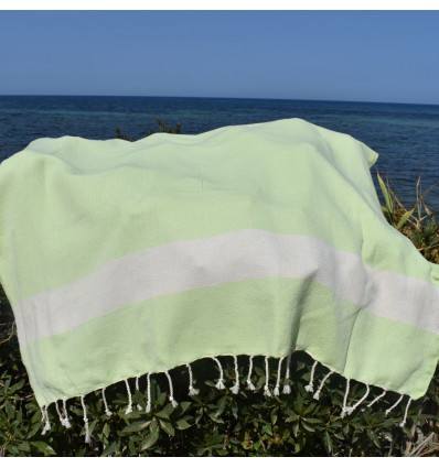 Fouta Diamant vert clair - FOUTA TUNISIA