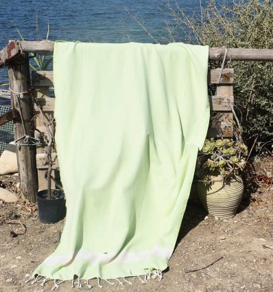 Fouta Diamant vert clair - FOUTA TUNISIA