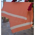 Fouta Diamant orange corail