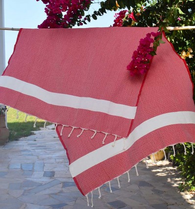 Fouta Diamant rouge