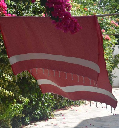 Fouta Diamant rouge