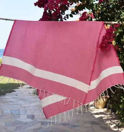 Fouta Diamant rose fuchsia - FOUTA TUNISIA