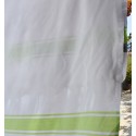 Fouta blanche bandes vert anis