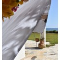 Fouta plate avec bandes beige
