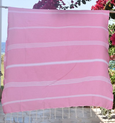 Fouta Mykonos rose moyen