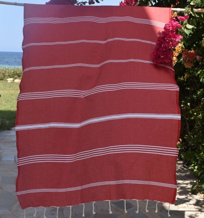 strandhandduk Mykonos röd