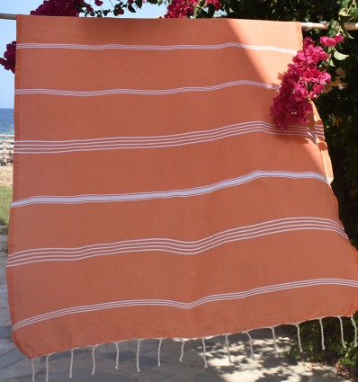 Fouta mykonos orange corail