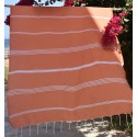 Fouta mykonos orange corail