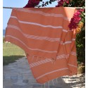 Fouta mykonos orange corail