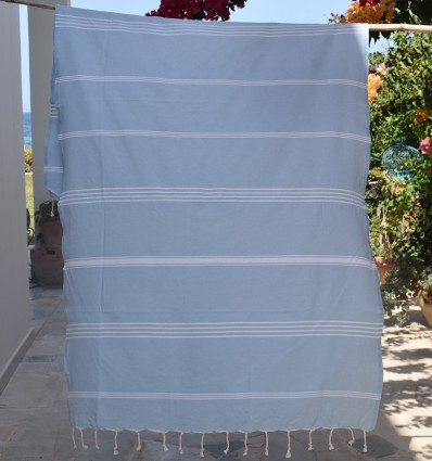 Fouta mykonos bleu clair