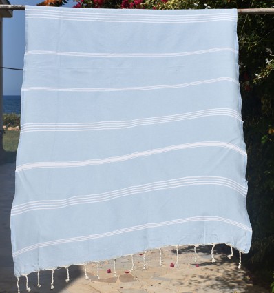 Fouta mykonos bleu clair