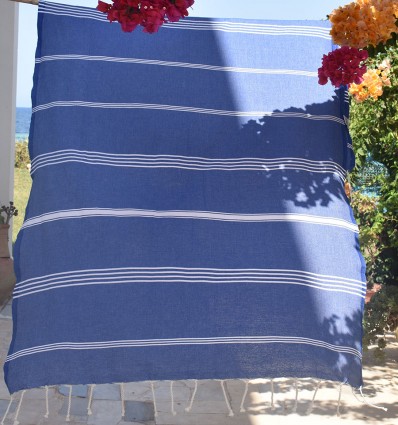 Fouta Mykonos bleu -