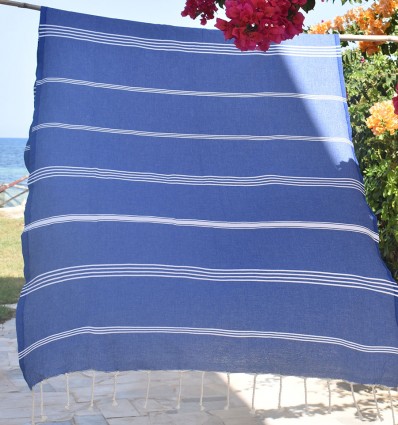 Fouta Mykonos bleu -