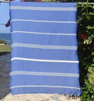 Fouta Mykonos bleu -