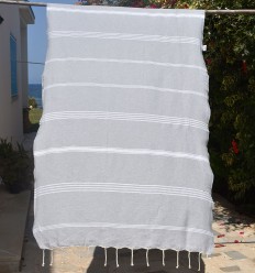 Fouta Mykonos gris clair 2