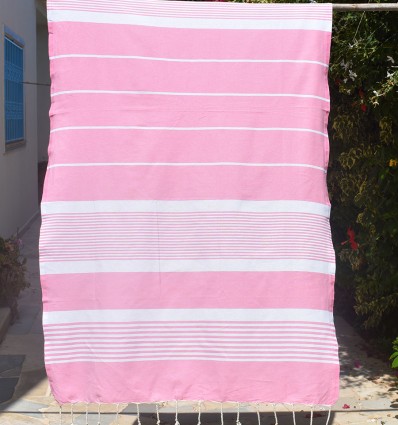 Fouta arthur couleur rose clair