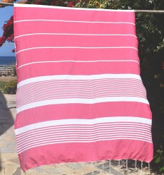 arthur pink beach towel with stripes 2