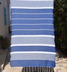 Fouta arthur couleur bleu avec rayures 2