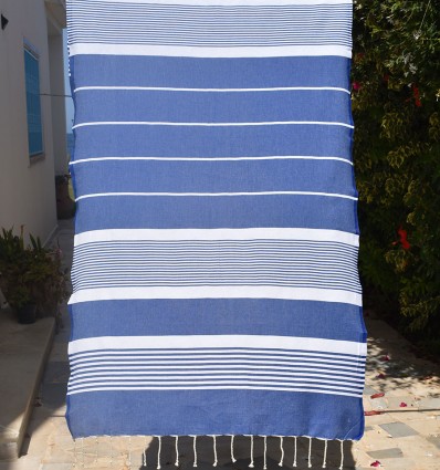 Fouta arthur bleu avec rayures