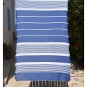 Fouta arthur couleur bleu avec rayures