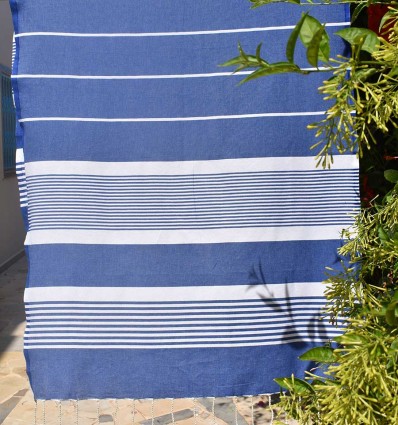 Fouta arthur bleu avec rayures