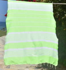 Arthur neon green fouta with stripes 2