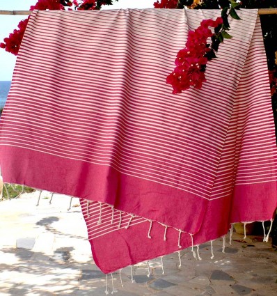Fouta Portofino rose fuchsia