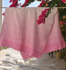 Fouta Portofino rose clair 2