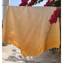 Fouta Portofino jaune moutarde