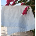Fouta Portofino bleu ciel