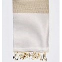 Fouta nid d'abeille beige moyen