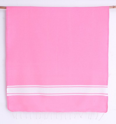 Fouta classique rose clair - FOUTA TUNISIA