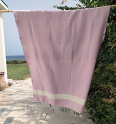 Fouta chevron Diamant rose moyen