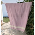 Fouta chevron Diamant rose moyen