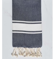 Fouta plate bleu jean foncé