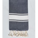 Fouta plate bleu jean foncé
