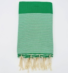 Fouta nid d'abeille vert