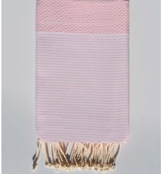 Fouta nid d'abeille rose bébé