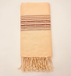 Fouta thalasso jaune crème avec motifs