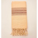 Fouta thalasso jaune crème avec motifs