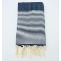 Fouta nid d'abeille bleu bleuet