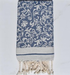 Fouta Victoria bleu guède 2