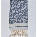 Fouta Fleur de Lys bleu guède