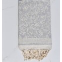 Fouta Fleur de Lys gris clair
