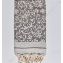 Fouta Fleur de Lys taupe
